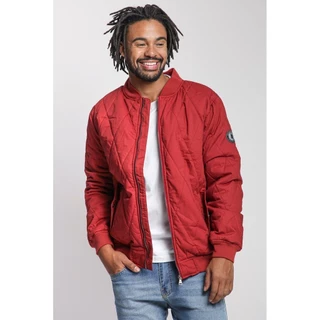 Jaqueta Masculina Puffer Com Bolsos Polo Wear Vermelho Escuro