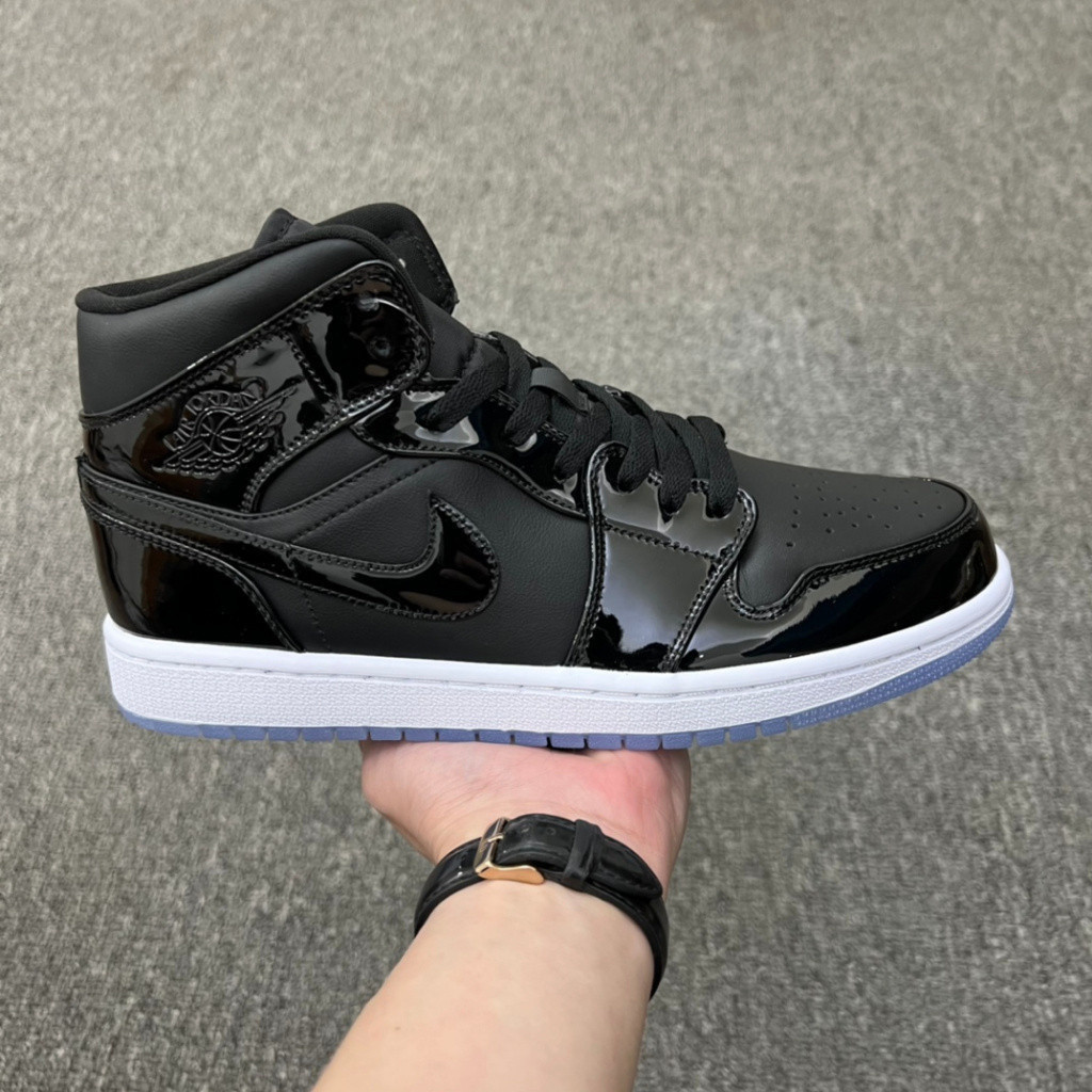 Au Air Jordan 1 mid "Space Jam" preto casual masculino e feminino tênis de basquete