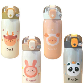 Garrafa Térmica de Bichinho em Inox 350ml Adulto e Infantil Trabalho Escola Academia