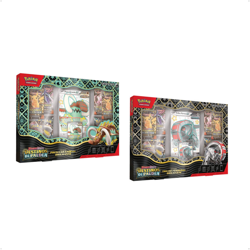 Pokemon EV4.5 2 Trilho Férreos Ex Brilhante Presa Grande Ex Brilhante Destinos Paldea Copag 33799