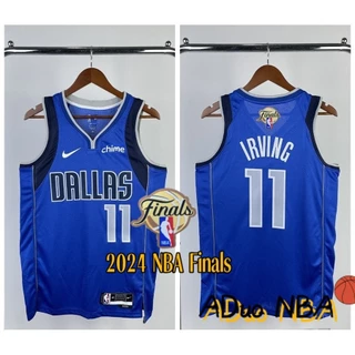 2024 NBA Finals Hot pressed Camiseta Dallas Mavericks #11 Kyrie Irving Blue Icon Edition De Basquetebol Jersey