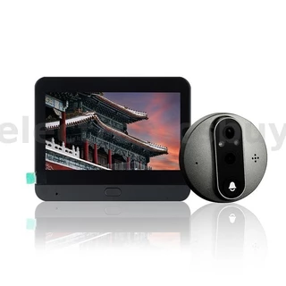 SY-37 Tuya 1080P Câmera Smart WiFi Doorbell Eye Peephole Com Tela Colorida De 4,3 Polegadas HD Night Vision 5000mAh Bateria PIR Detecção De Movimento Sino Visual Inteligente De Porta