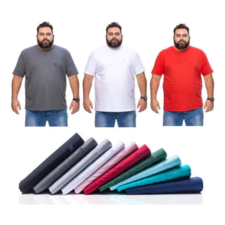 Kit 03 Camiseta Basica Masculina Plus Size G1 ao G5