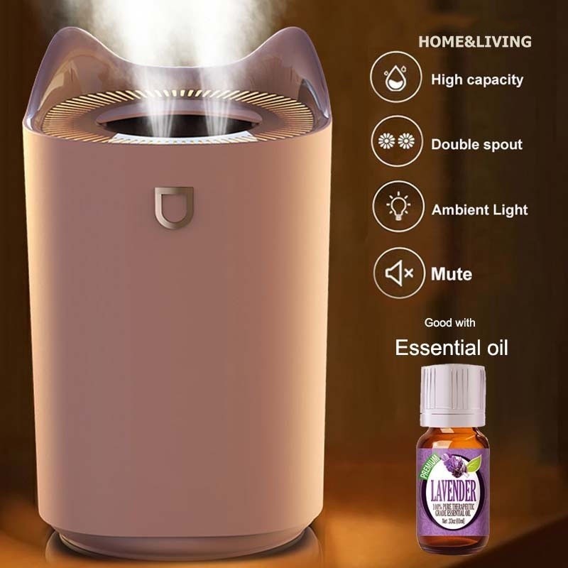 Umidificador 3L De Ar Anti-Queima Purificador De Aroma K7 Névoa Dupla
