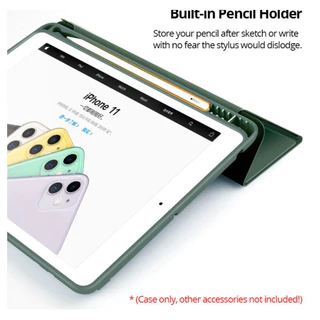 Capa magnetico inteligente com slot de canetas compativel ipad 7/8/9 ipad 10.2 /10.5pol