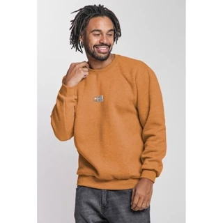 Blusa Masculina Moletom Gola Careca Polo Wear Amarelo Escuro