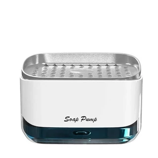 Dispenser para detergente com esponja para limpeza porta detergente simples acionamento automático