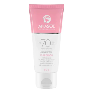 Protetor Solar Facial Anasol FPS 70 Clareador UVA Vegano 60g