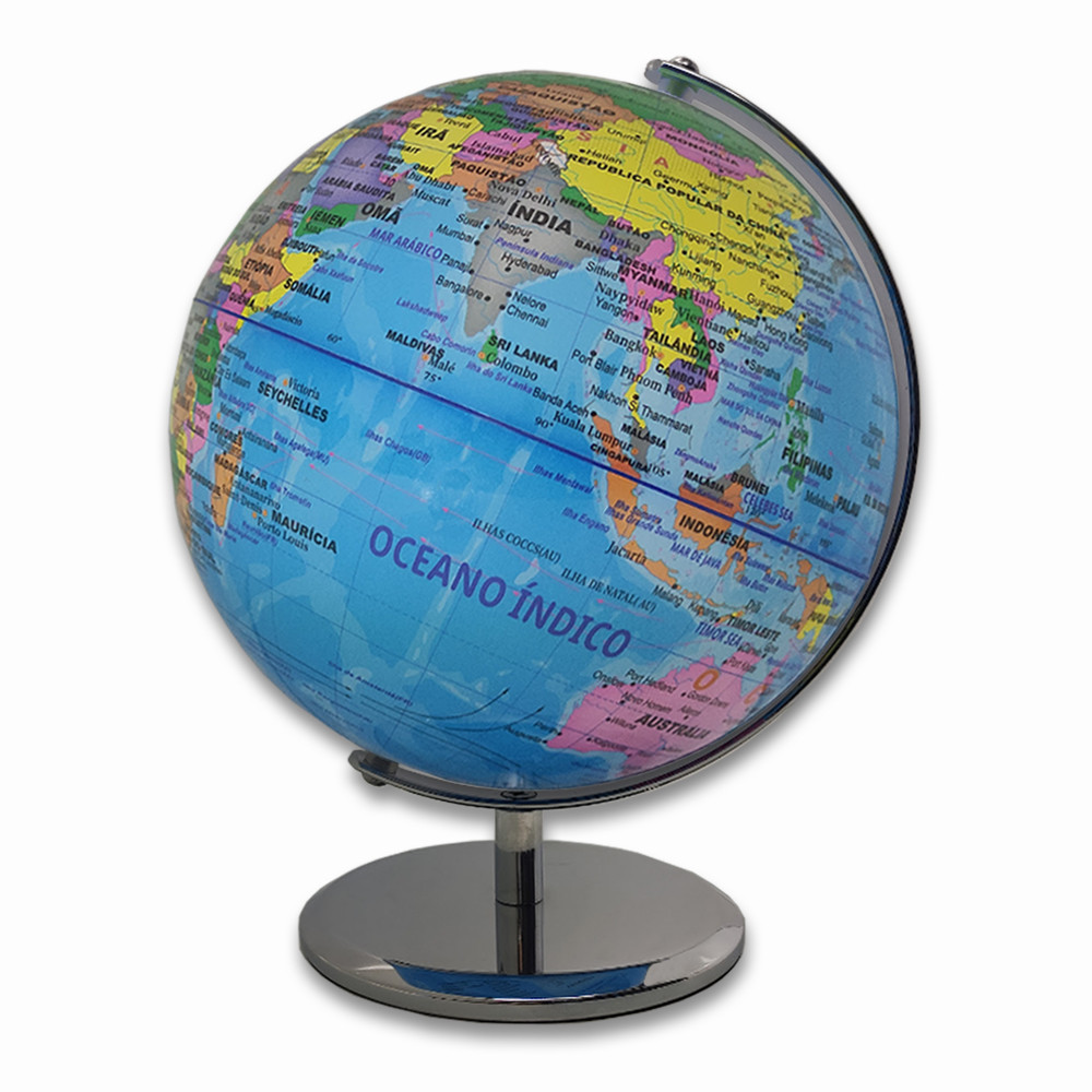 Globo Terrestre Decorativo PVC Legendas em Português Escala 1:64000000 ...