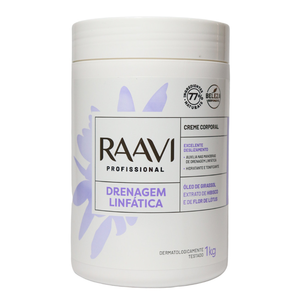 Imagem do produto Creme Para Massagem Drenagem Corporal Linfática Raavi 1kg