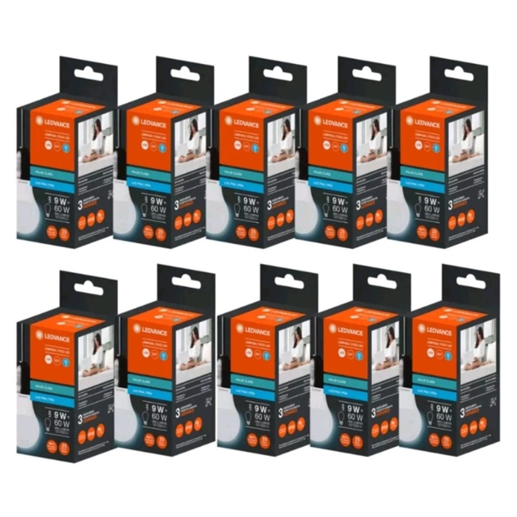 10 Lâmpadas Led 9w Branco Frio 6500k E27 A60 Ledvance Osram