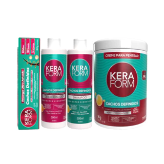 Kit Shampoo Cond Creme Recarga Cachos Definidos Keraform