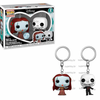 Funko Pop Chaveiro : DisneyThe Nightmare Before Christmas - Jack Skellington & Sally Em Formal Wear 2-Pack