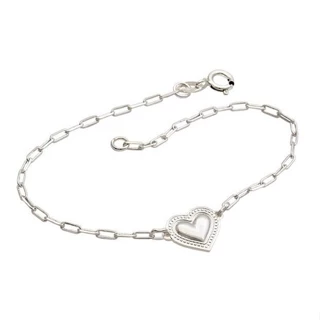 Pulseira elo cadeado coração detalhado - prata 925 em Oferta na Shopee