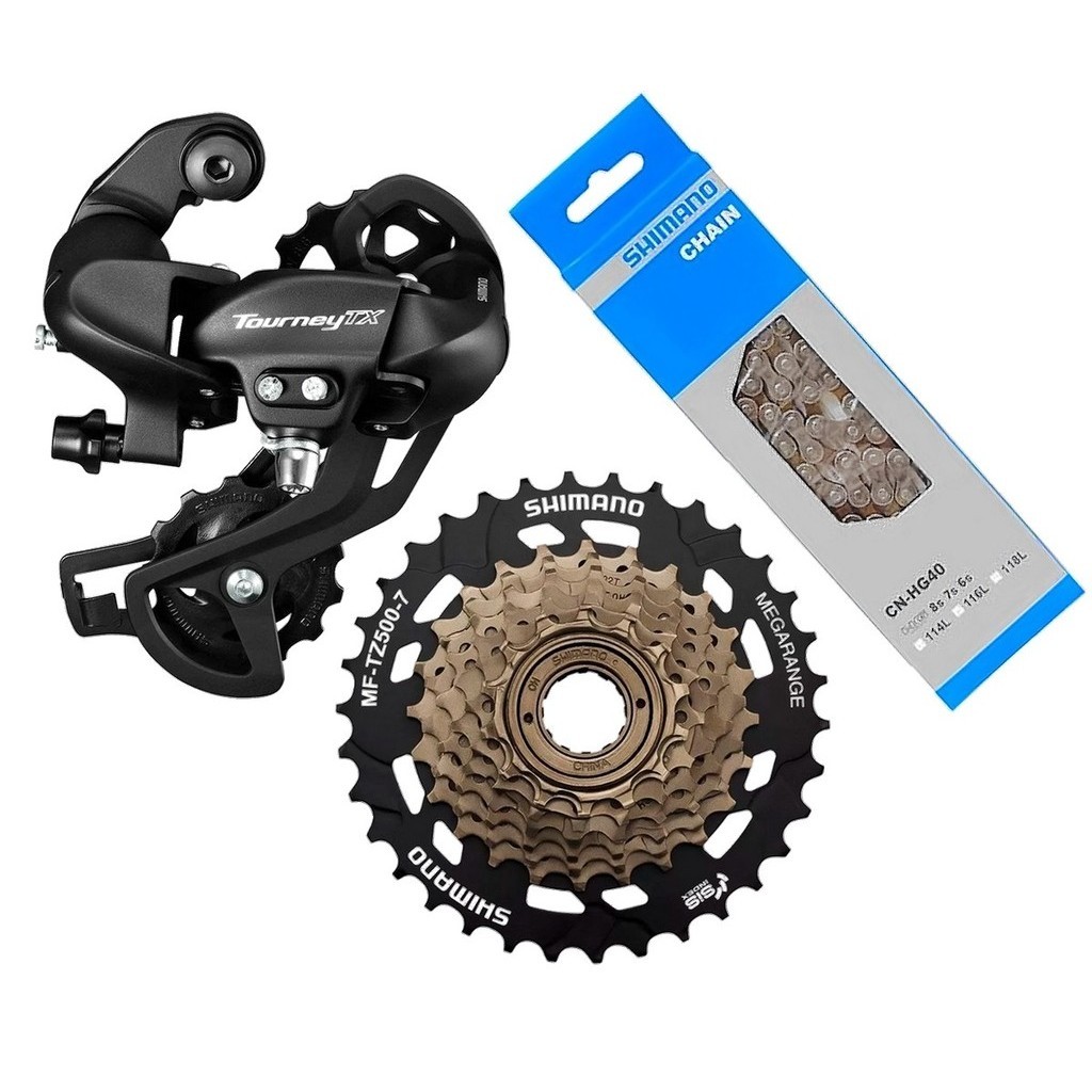CÂMBIO TRASEIRO SHIMANO TOURNEY RD-TX800 + CATRACA MF-TZ500 MEGARANGE ...