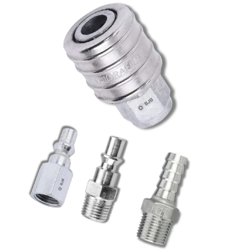 Kit Conector P/ Compressor de Ar Engate Rápido 1/4