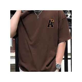 Camiseta Básica Masculina Hypemode Homens Letra Gráfico de Girassol Ombro Caído