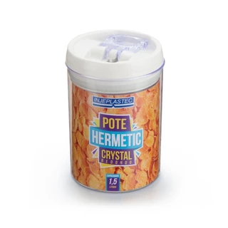 Pote Hermético Crystal Redondo Médio 1,5 Litros - Injeplastec
