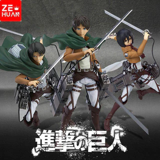 Articulado Attack on Titan 207 213 203 Eren Jaeger Levi Ackerman PVC Figura de Ação Eren Jaeger Modelo action figure boneco brinquedo