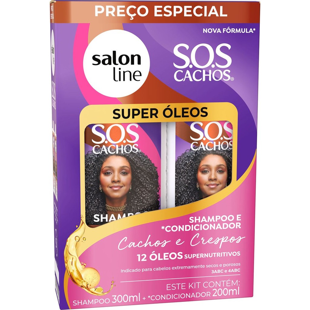 Kit Shampoo + Condicionador Super Óleos Salon Line Cachos | Shopee Brasil