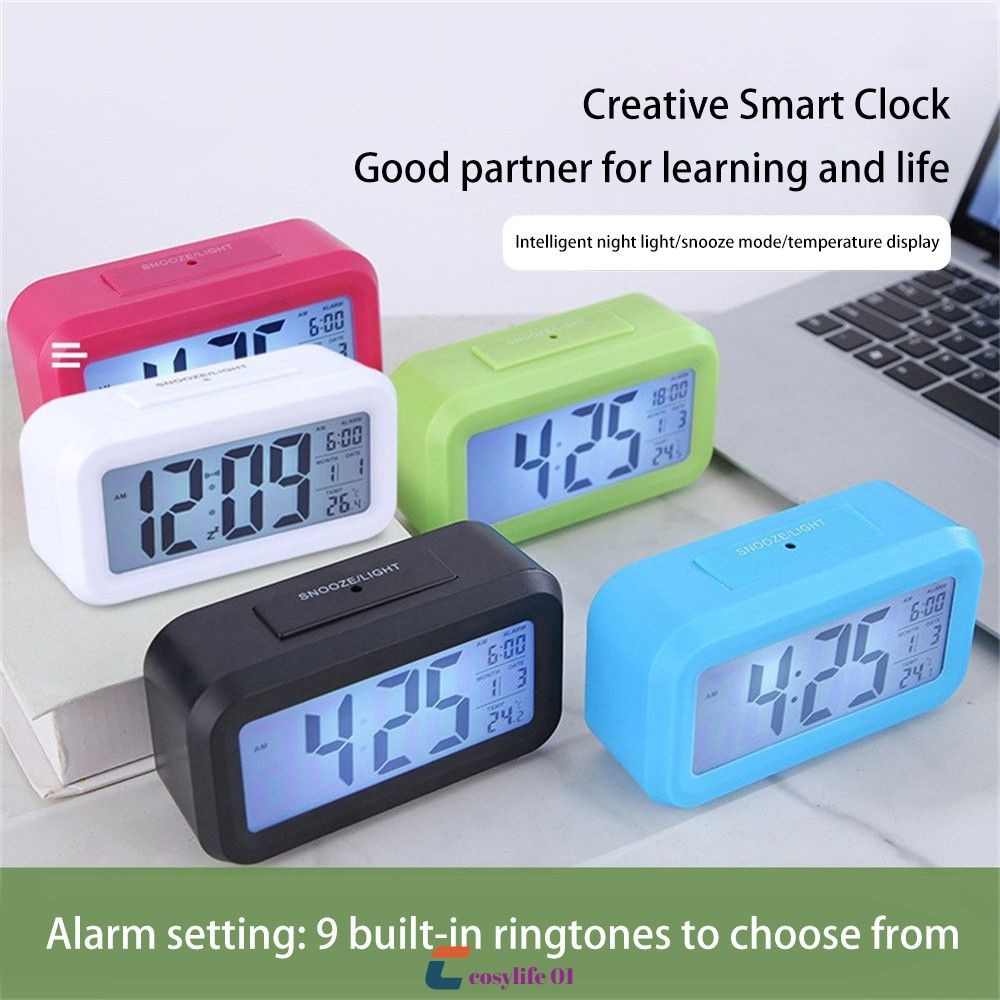 Despertador Digital Criativo Com Display Digital, Relógio Portátil Com Soneca Silenciosa, Relógios De Mesa 