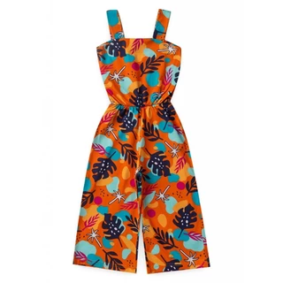 Macacão Feminino Infantil Tropical Laranja