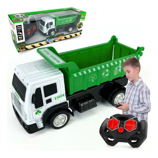 Caminhão de Lixo Reciclagem Controle Remoto Brinquedo Caçamba Articulada