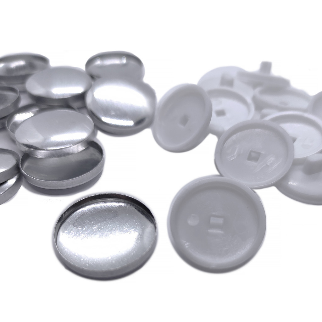 Botão De Forrar Prata 23mm ou 25mm Para Encapar Bombê Capitonê