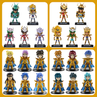 Kit 6 Bonecos Minifiguras Cavaleiros Do Zodiaco 10 cm Com Suporte Action Figure