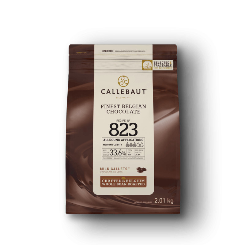 Chocolate belga Ao Leite 823 Callebaut 33,6% em gotas 2,01kg | Shopee ...