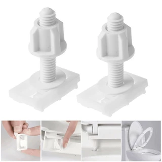 2 x Dobradiças Brancas Para Assento De Vaso Sanitário , Conjunto Completo De Parafusos , Kit De Reparo De Banheiro , Fer