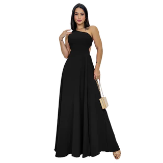 Vestido Feminino Longo Festa Mula Manca Regata Princesa Nó