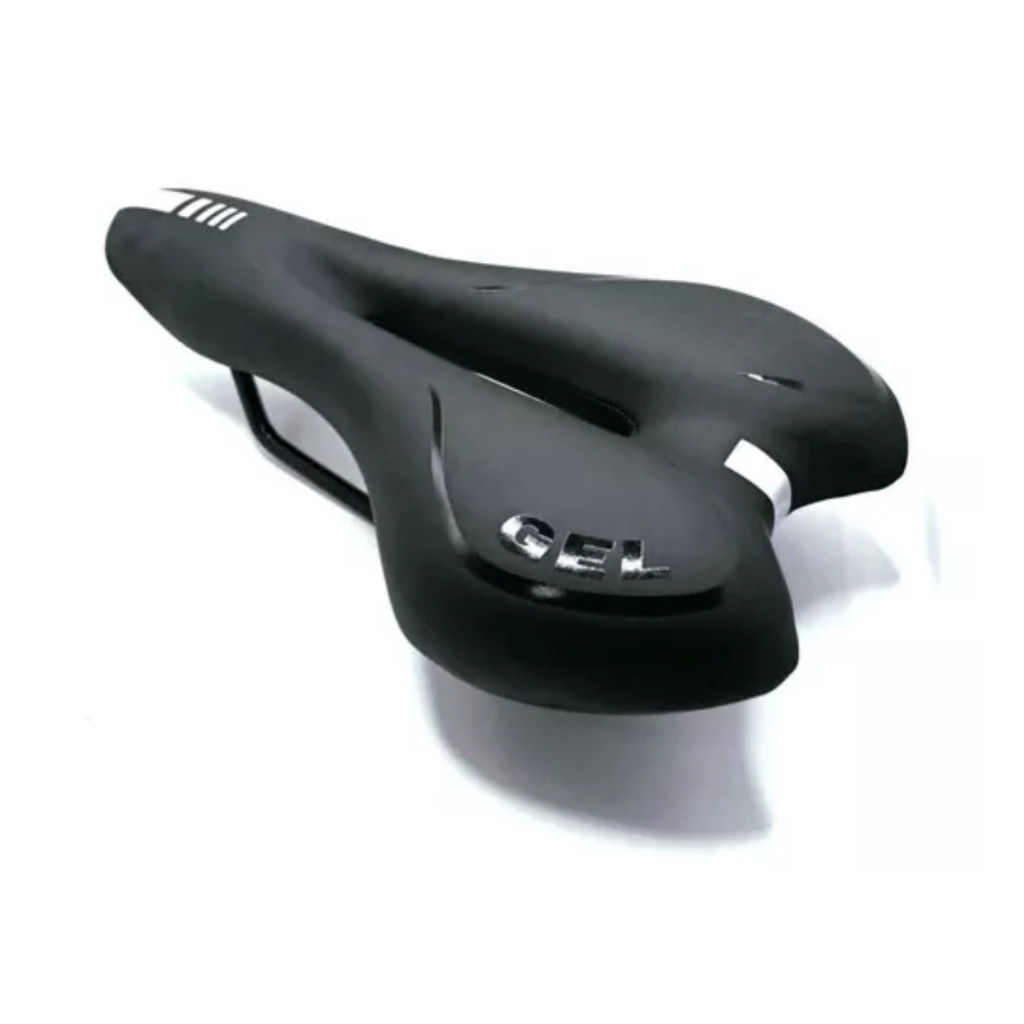 Selim Gel Bike Mtb Sport Vazado 275 X 155mm Anti-prostático Com Carrinho