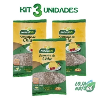 KIT 3 Semente de Chia Preta 100g - Natural Life