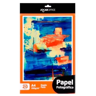 Papel Fotografico Dupla Face A4 200g Glossy Brilhante Resistente A Agua 20 Folhas Jocar Office