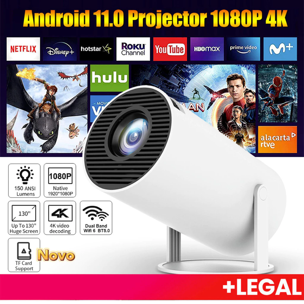 Projetor 4K HD 150 Polegada