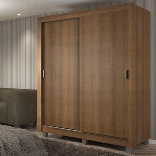 Guarda-Roupa Solteiro Madesa Dallas Plus 2 Portas de Correr 4 Gavetas com Pés - Rustic em Oferta na Shopee