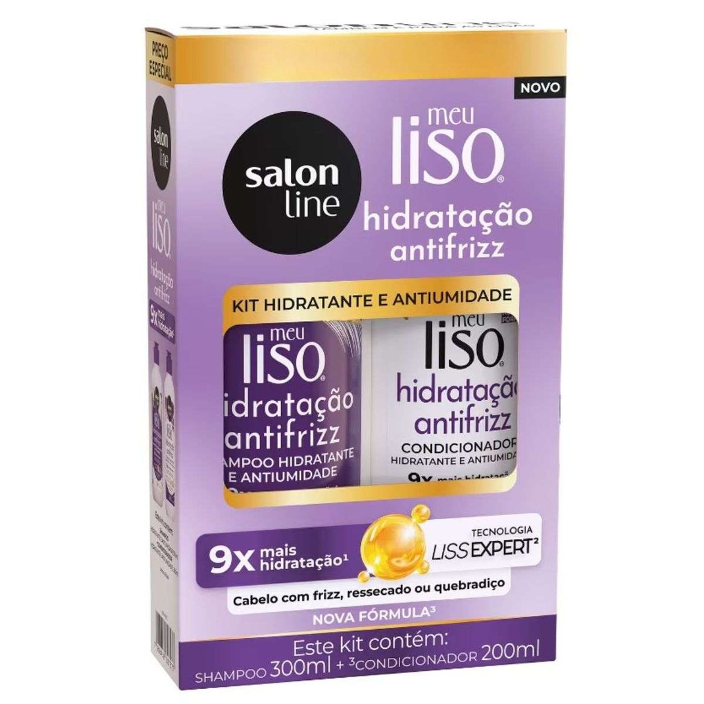 Kit Shampoo + Cond Salon Line Meu Liso Hidratacao Antifrizz | Shopee Brasil