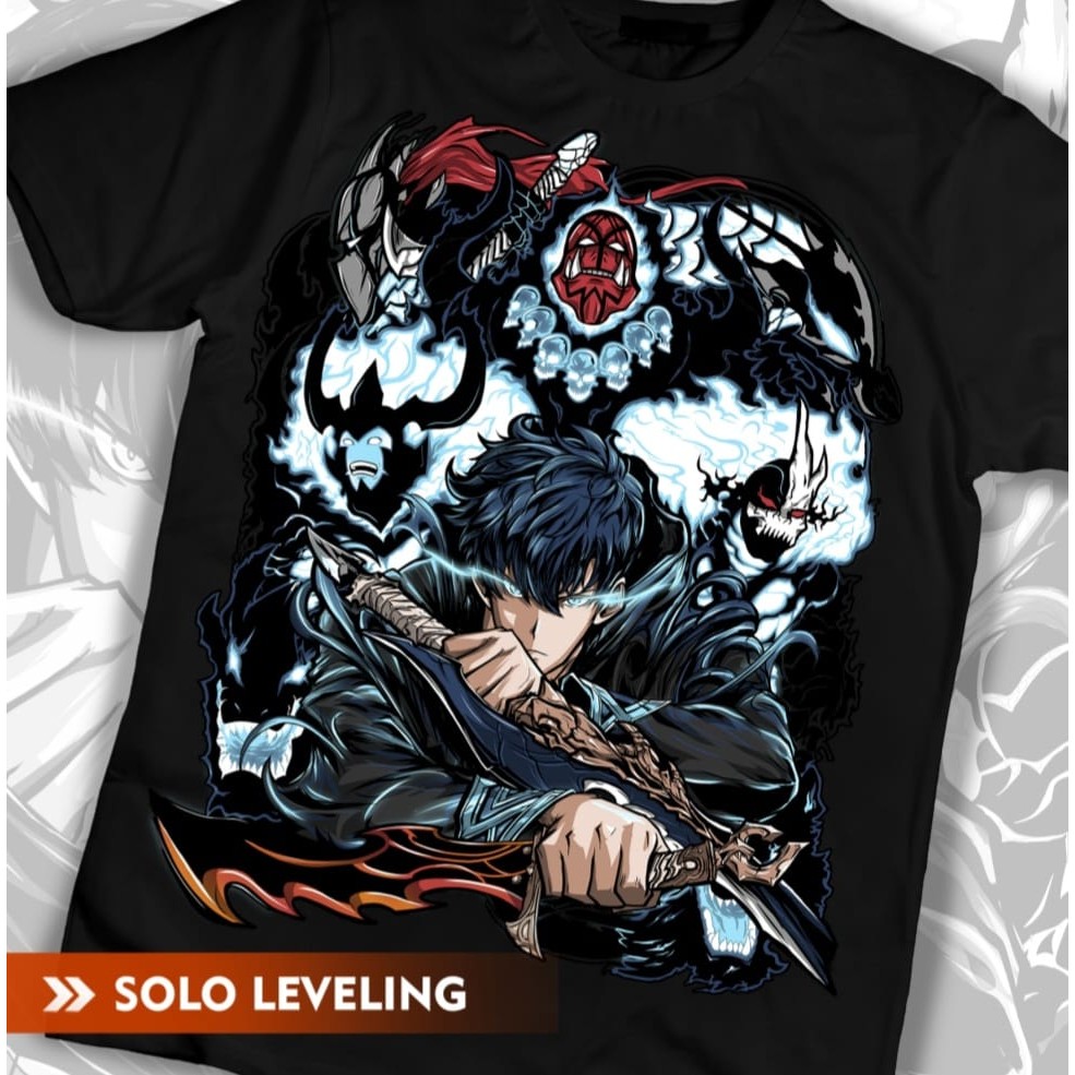 Camiseta Solo Leveling Anime Unissex Preta 100% Algodão Lançamento ...