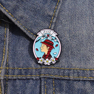 Anne of Green Gables Brochura De Desenho Animado De Mesa Verde Jóias De Presente De Metal Para Amigos