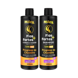 Kit Shampoo Condicionador Progress Chuveiro Fio Forte Milcy