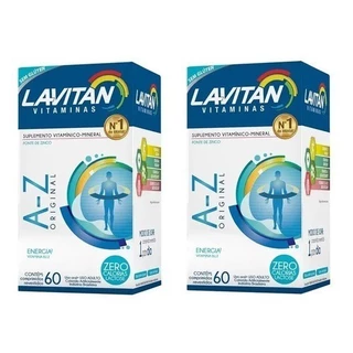 Leve 2 unidades Lavitan AZ Original Suplemento Vitamínico Cimed 60 Comprimidos