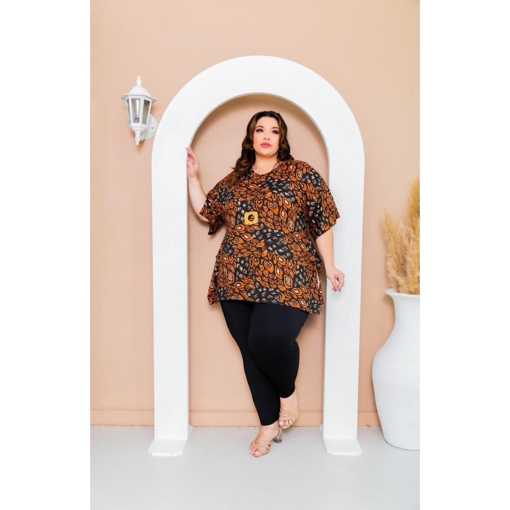 BATA ANY FEMININA PLUS SIZE COM ESTAMPA