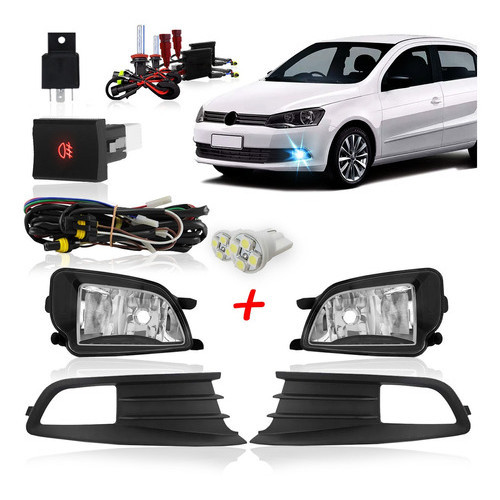 Kit Farol Milha Gol Voyage G6 Bot Mod Orig + Xenon 8000k