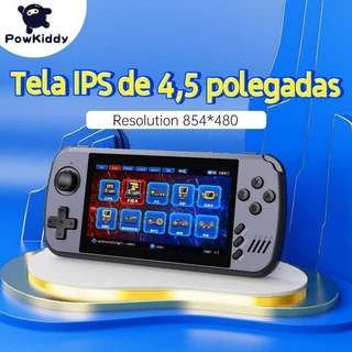 Powkiddy X39 Pro 4.3 Inch Tela IPS Console De Jogo De Abertura De Portátil Retro Quad-Core PS1 Suporte Controlador Com Fio
