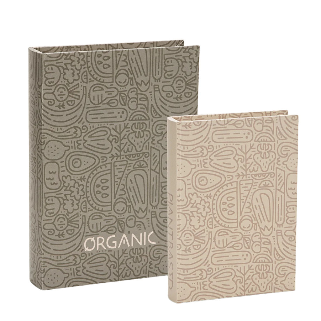 Livro Caixa Organizadora Decorativa Em Mdf Organic Book Fake