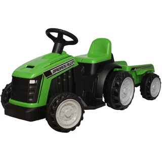 Trator Elétrico Infantil Verde 6V com Reboque IMPORTWAY