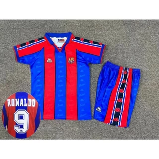【 Kids kit � 19995-97 Barcelona Retro kits De Camisas De Futebol HNQS