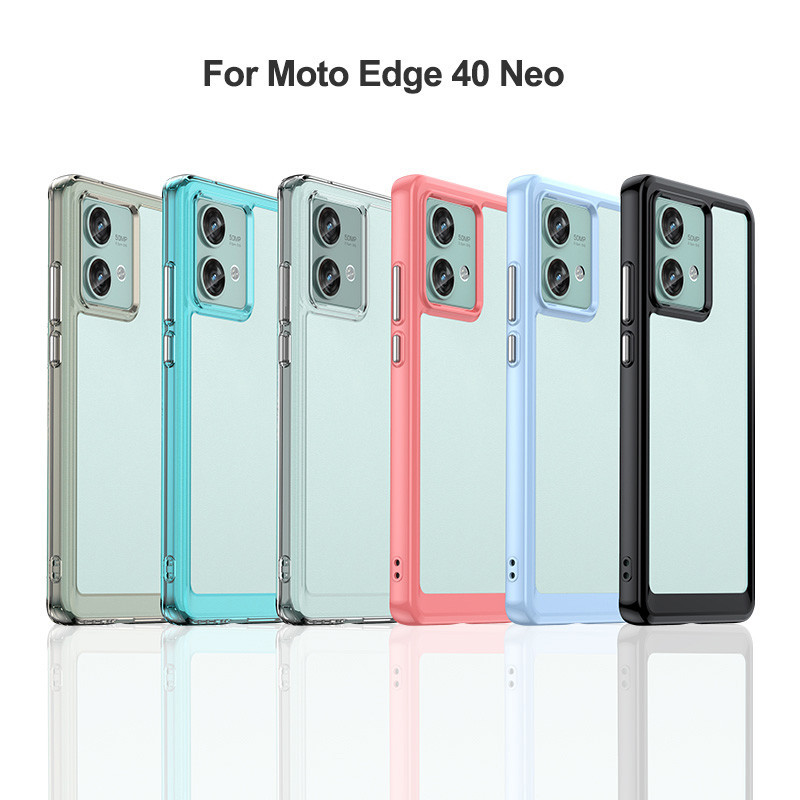 Caixa Colorida Transparente Para Moto Motorola G54 G53 G13 G73 G23 G14 G84 Edge 40 Capa Traseira Da Do Telefone