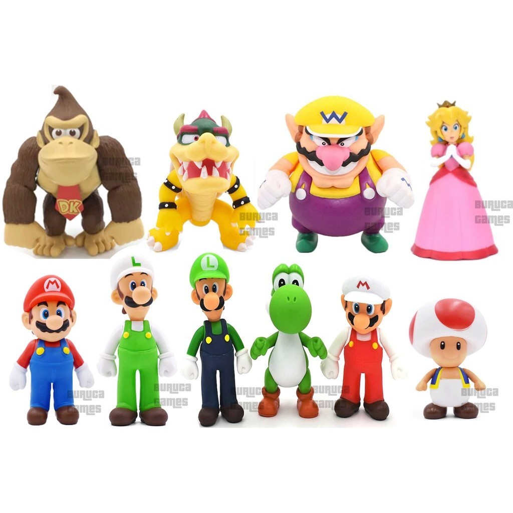 Miniaturas bonecos Nintendo Super Mario Bros, Donkey Kong de 7 a 13 centímetros em Oferta na Shopee